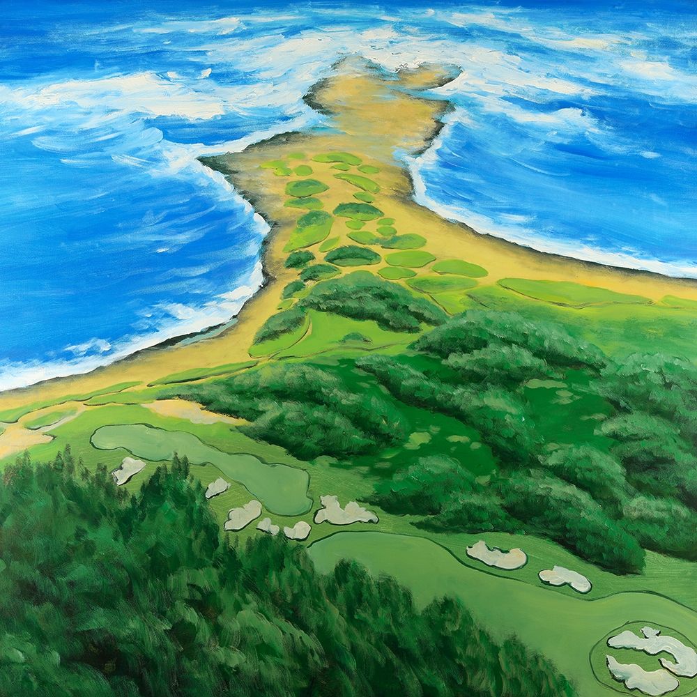 Island Overhead View with Waves art print by Atelier B Art Studio for $57.95 CAD