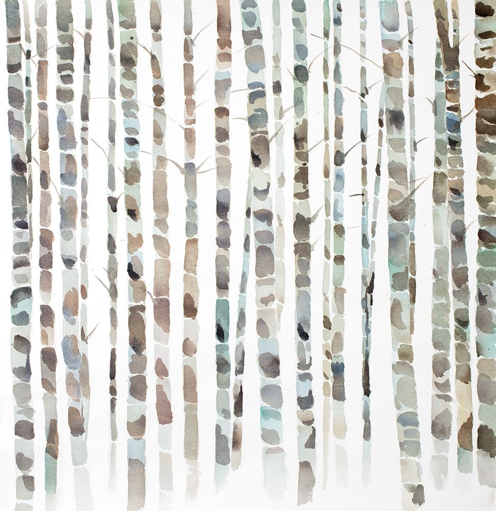 WATERCOLOR BIRCH TREE FOREST art print by Atelier B Art Studio for $57.95 CAD
