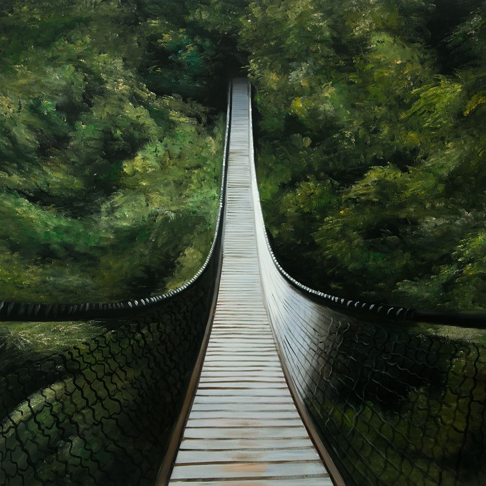SUSPENDED BRIDGE IN THE FOREST art print by Atelier B Art Studio for $57.95 CAD