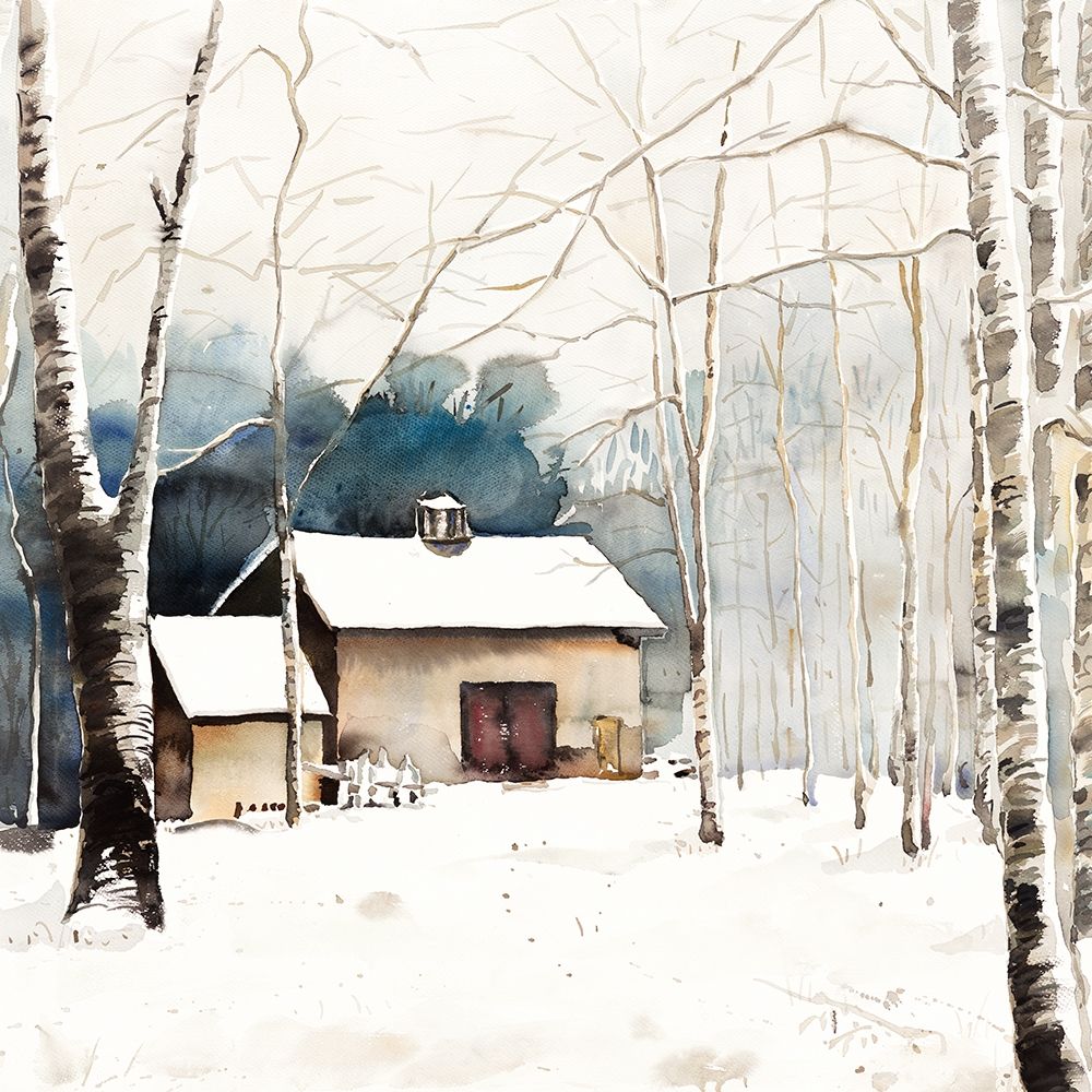 SMALL WINTER BARN art print by Atelier B Art Studio for $57.95 CAD