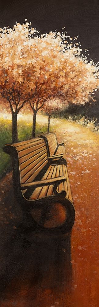 PARK BENCH ON A FALL DAY art print by Atelier B Art Studio for $57.95 CAD