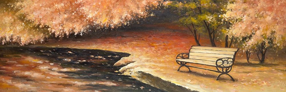 PARK BENCH BY FALL art print by Atelier B Art Studio for $57.95 CAD