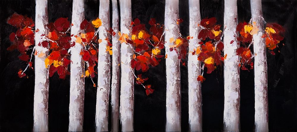 WHITE TREES WITH ORANGE LEAVES art print by Atelier B Art Studio for $57.95 CAD
