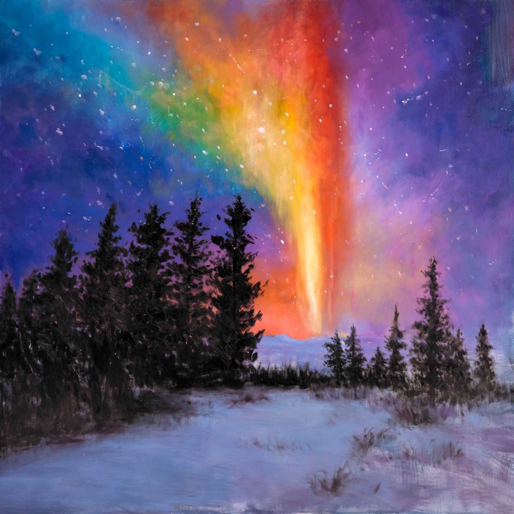 Aurora Borealis in the Forest art print by Atelier B Art Studio for $57.95 CAD