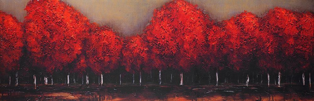 RED TREES BY A DARK DAY art print by Atelier B Art Studio for $57.95 CAD