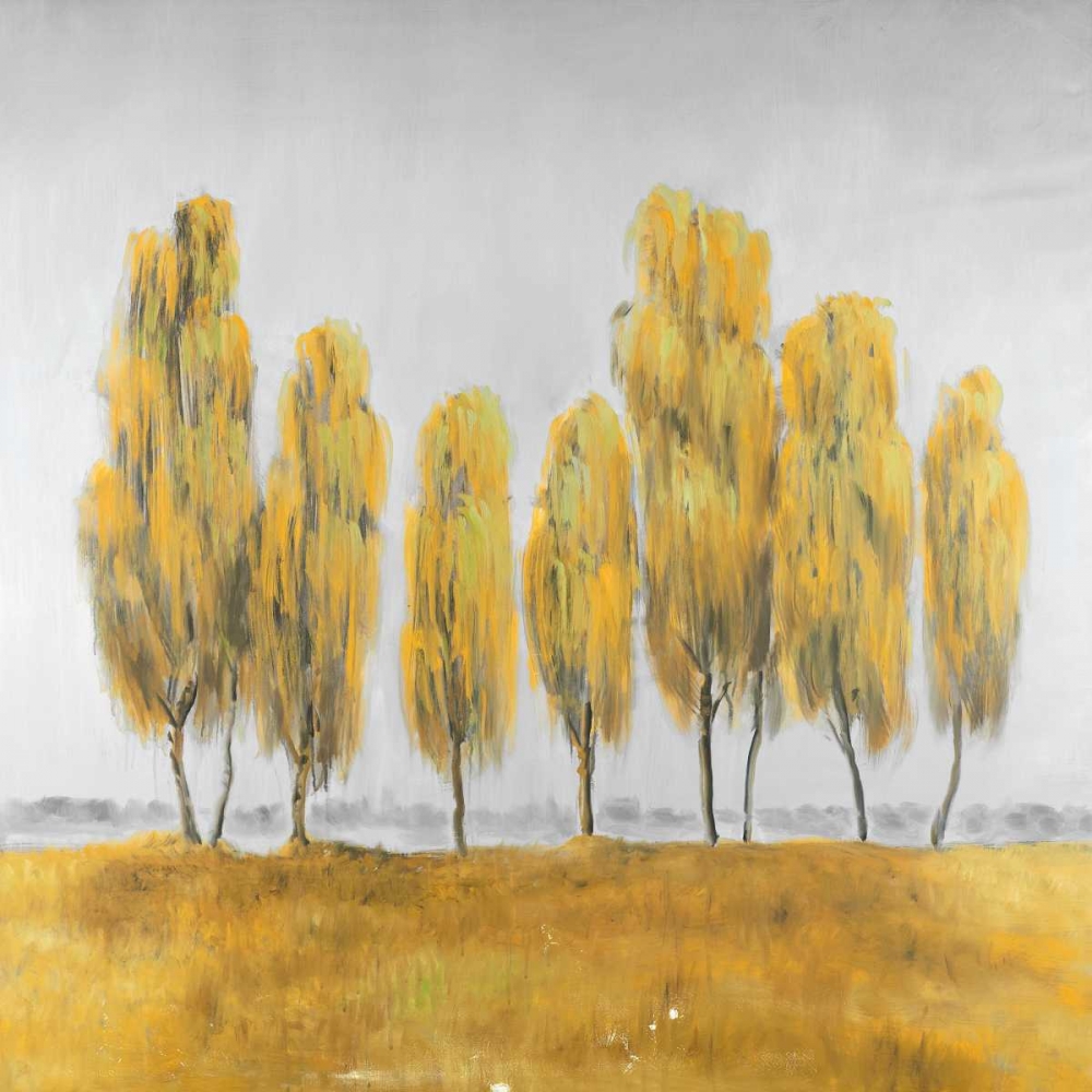 Seven Yellow Trees Abstract art print by Atelier B Art Studio for $57.95 CAD