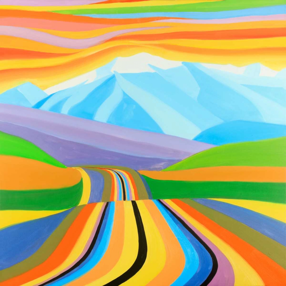 Mountain Road Multicolored art print by Atelier B Art Studio for $57.95 CAD