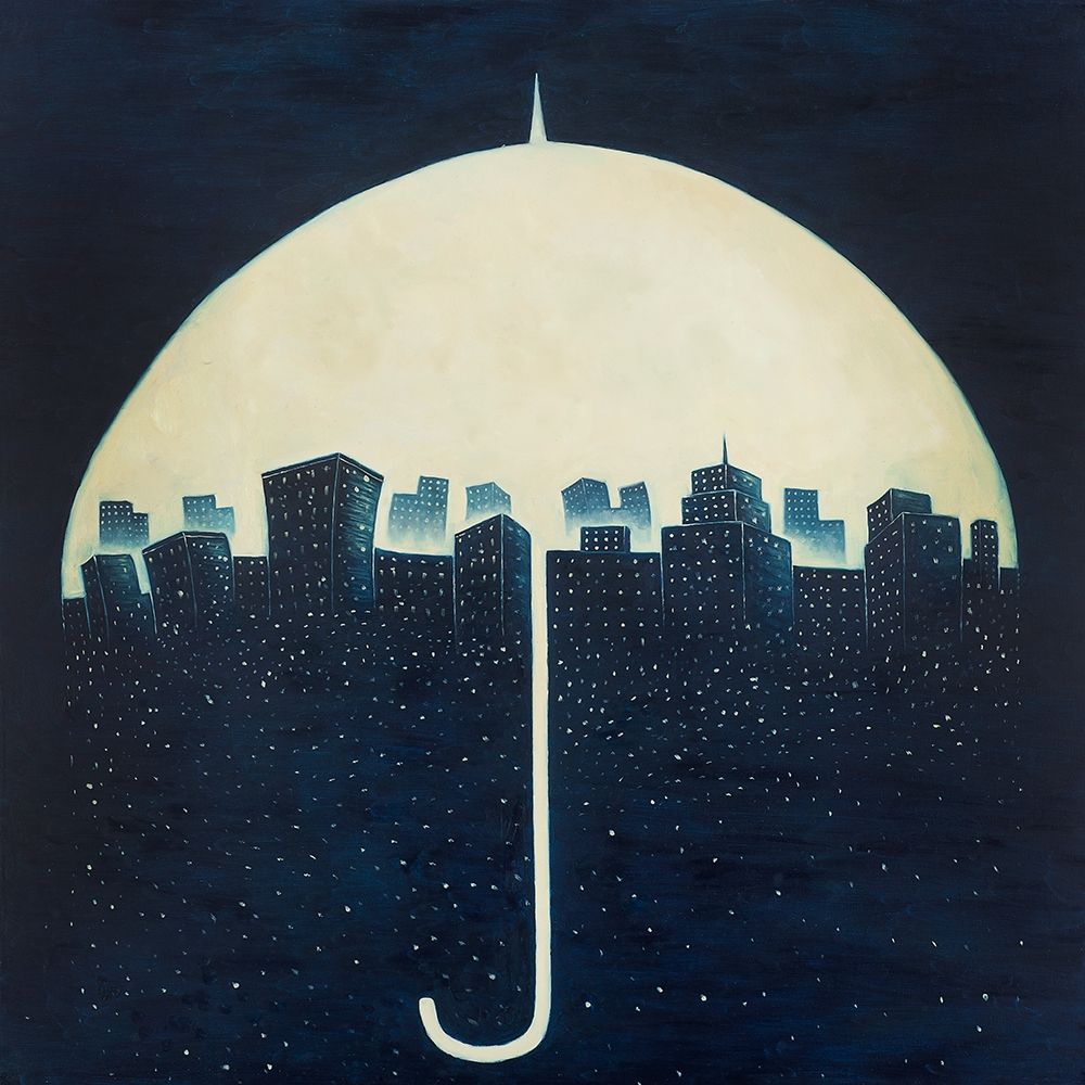 A CITY UNDER A UMBRELLAS art print by Atelier B Art Studio for $57.95 CAD