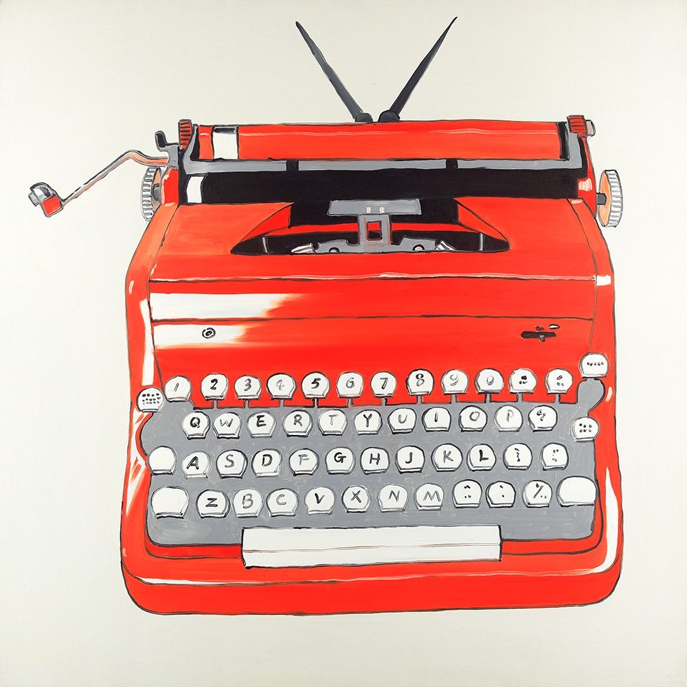Red Typewritter Machine art print by Atelier B Art Studio for $57.95 CAD