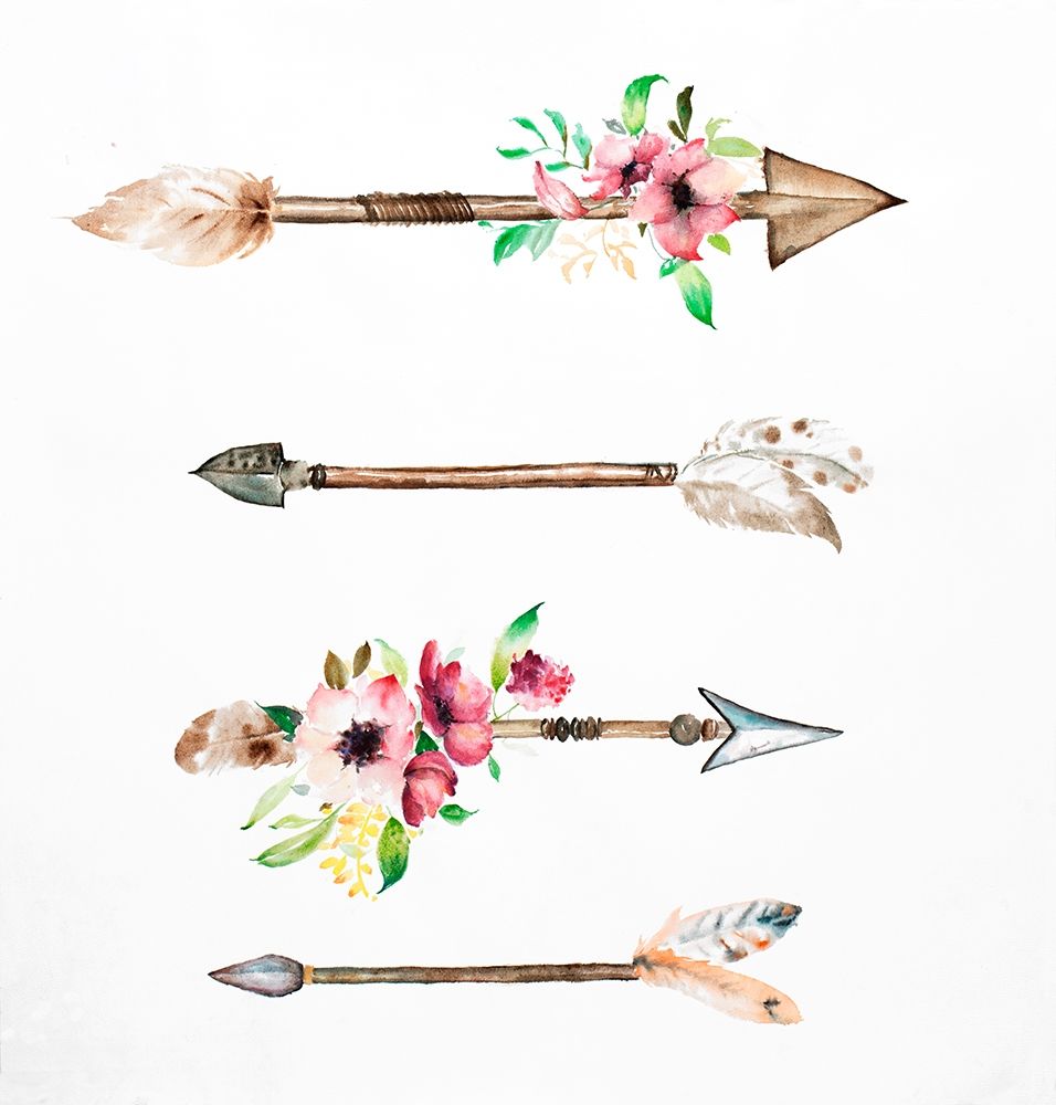 ARROWHEADS AND FLOWERS art print by Atelier B Art Studio for $57.95 CAD