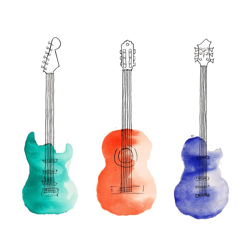 THREE GUITARS art print by Atelier B Art Studio for $57.95 CAD