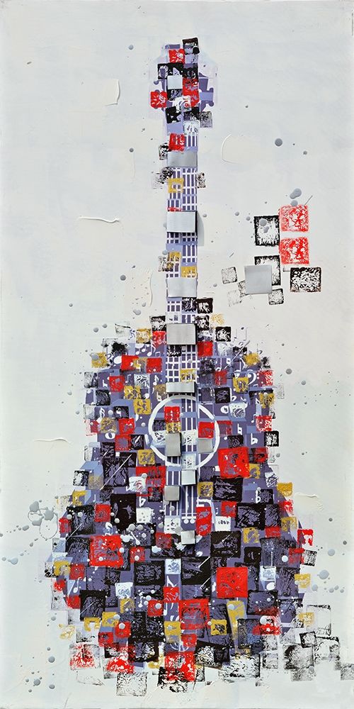 ABSTRACT GUITAR MADE OF SHAPES art print by Atelier B Art Studio for $57.95 CAD