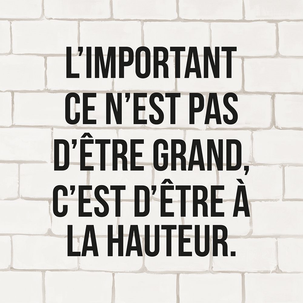 LIMPORTANT CE NEST PAS DêTRE GRAND... art print by Atelier B Art Studio for $57.95 CAD