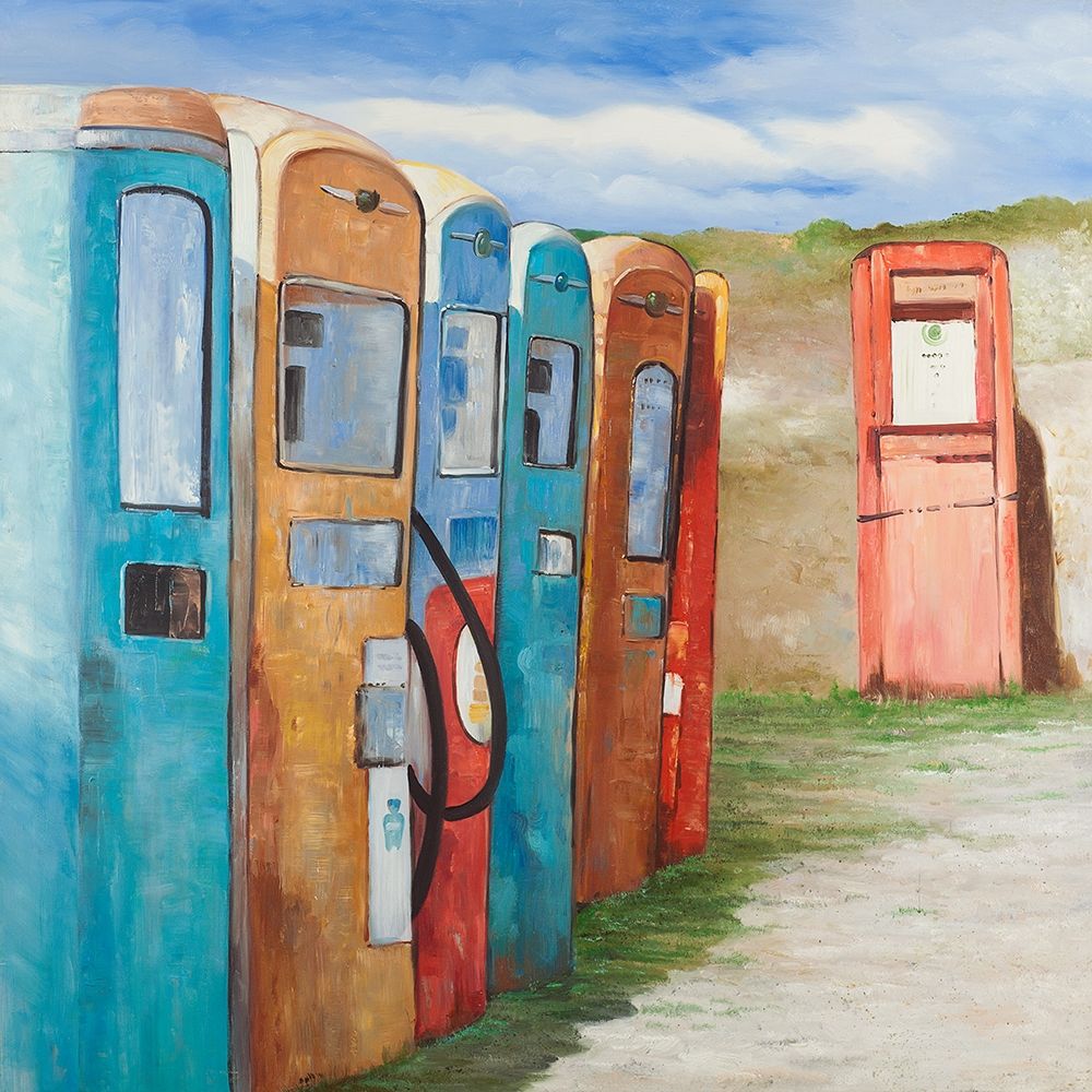 OLD GAS PUMPS art print by Atelier B Art Studio for $57.95 CAD