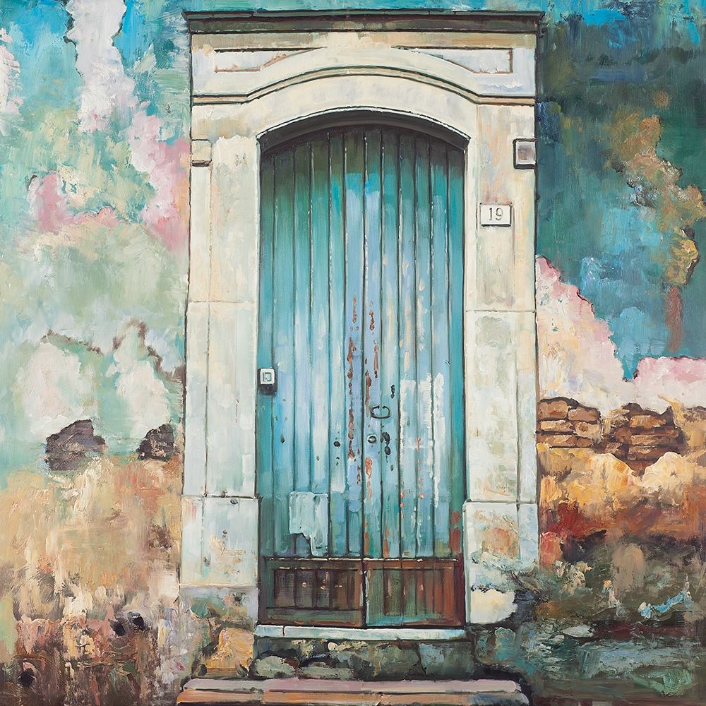 BLUE DOOR OF AN OLD BUILDING art print by Atelier B Art Studio for $57.95 CAD
