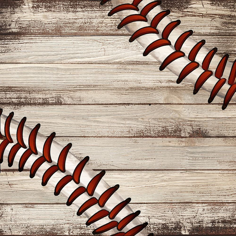 BASEBALL BALL ON WOOD art print by Atelier B Art Studio for $57.95 CAD