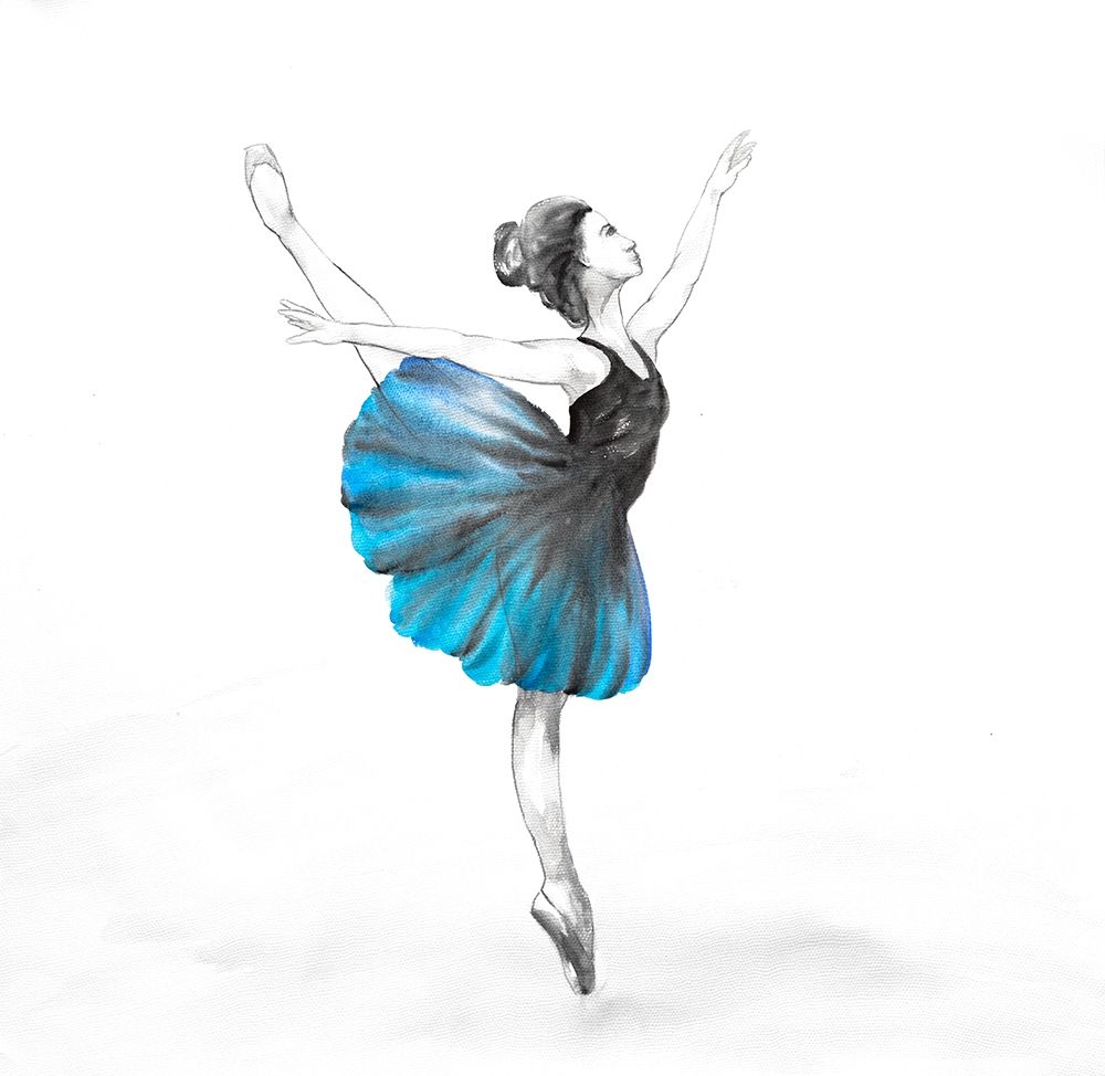 Small Blue Ballerina art print by Atelier B Art Studio for $57.95 CAD