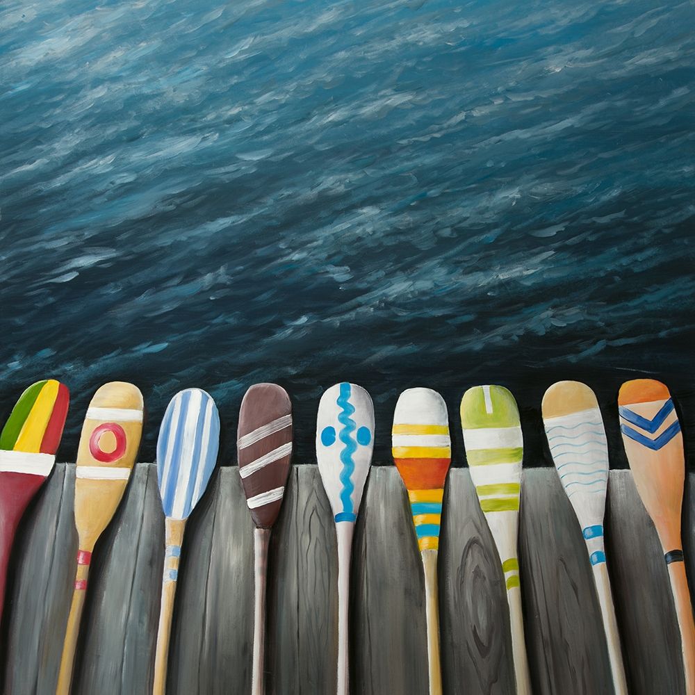 COLORFUL PADDLES ON THE DOCK art print by Atelier B Art Studio for $57.95 CAD
