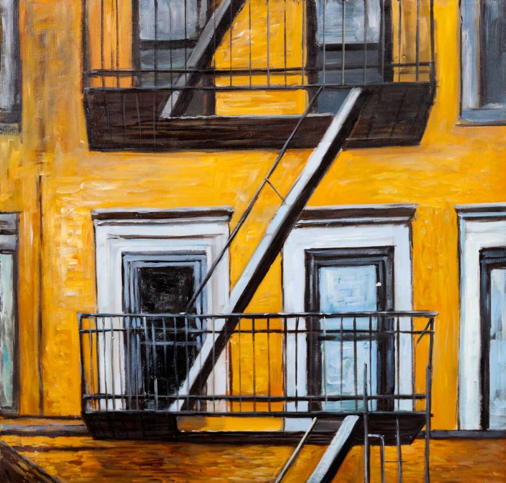 Building Old Fire Escape art print by Atelier B Art Studio for $57.95 CAD