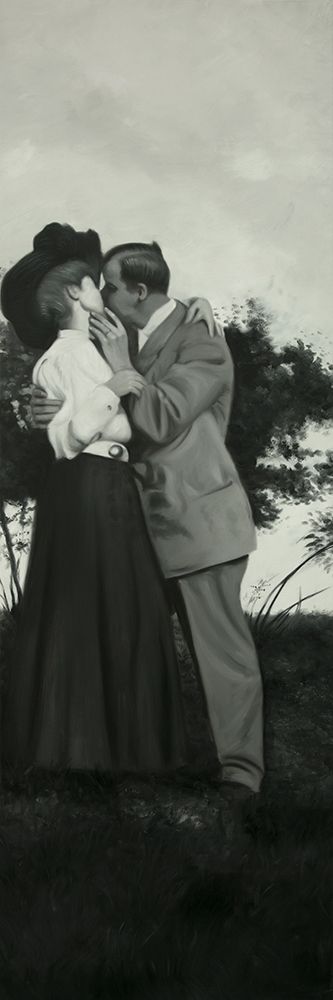 VINTAGE COUPLE KISSING art print by Atelier B Art Studio for $57.95 CAD