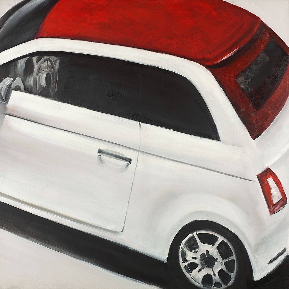 ITALIAN RED AND WHITE CAR art print by Atelier B Art Studio for $57.95 CAD