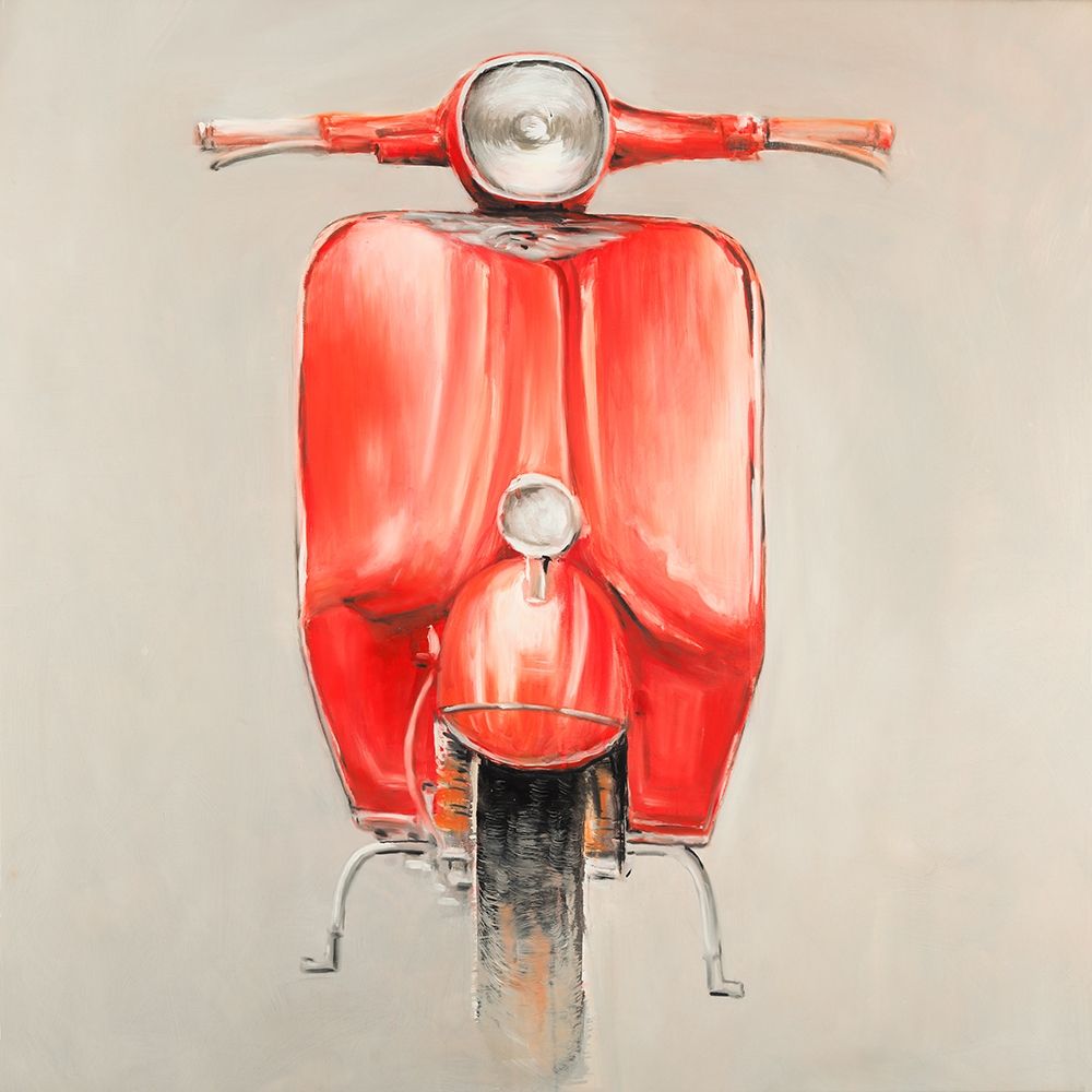 Small Red Moped art print by Atelier B Art Studio for $57.95 CAD