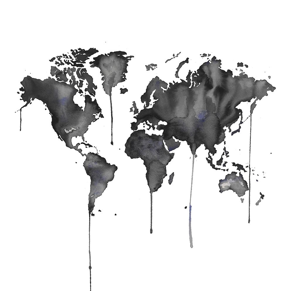 WATERCOLOR WORLD MAP art print by Atelier B Art Studio for $57.95 CAD