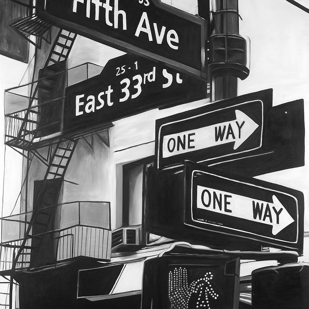 New York City Signs in Front of an Appartment art print by Atelier B Art Studio for $57.95 CAD