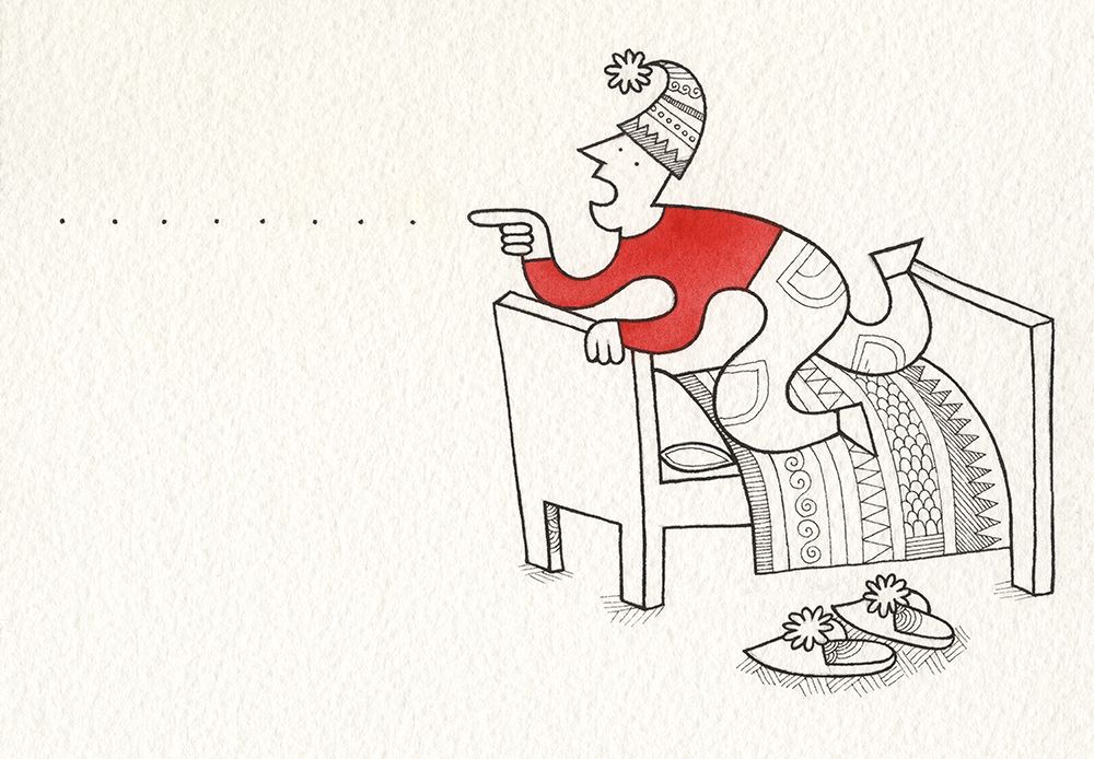 Waking boy with red t-shirt art print by Elena Cannas for $57.95 CAD