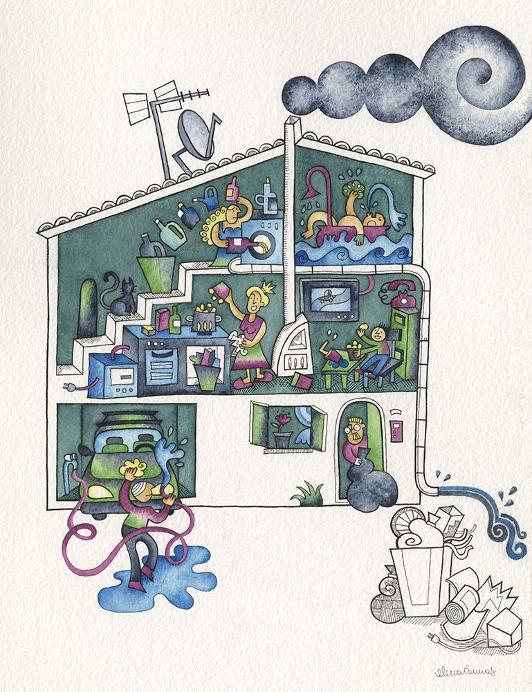 Family in a Crowded House II art print by Elena Cannas for $57.95 CAD
