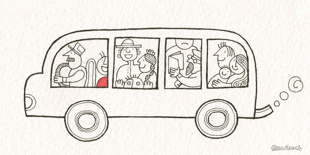 Driving Bus art print by Elena Cannas for $57.95 CAD