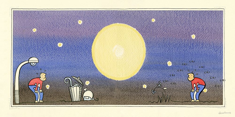 Wash and Listen to the Crickets Under the Full Moon I art print by Elena Cannas for $57.95 CAD