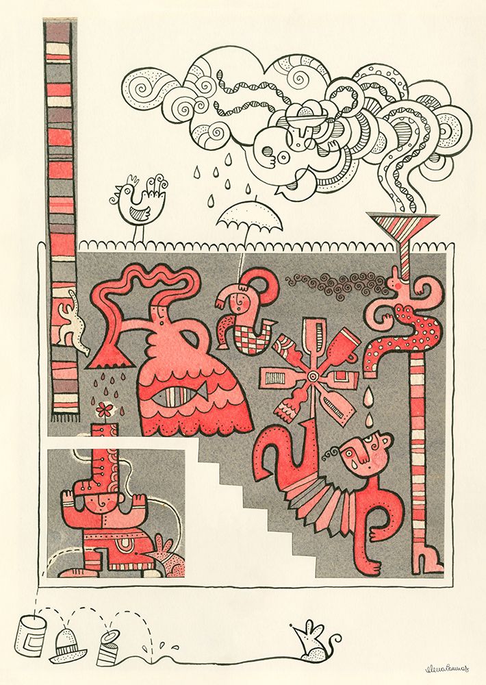 Everyday Life in a Crowded House II art print by Elena Cannas for $57.95 CAD