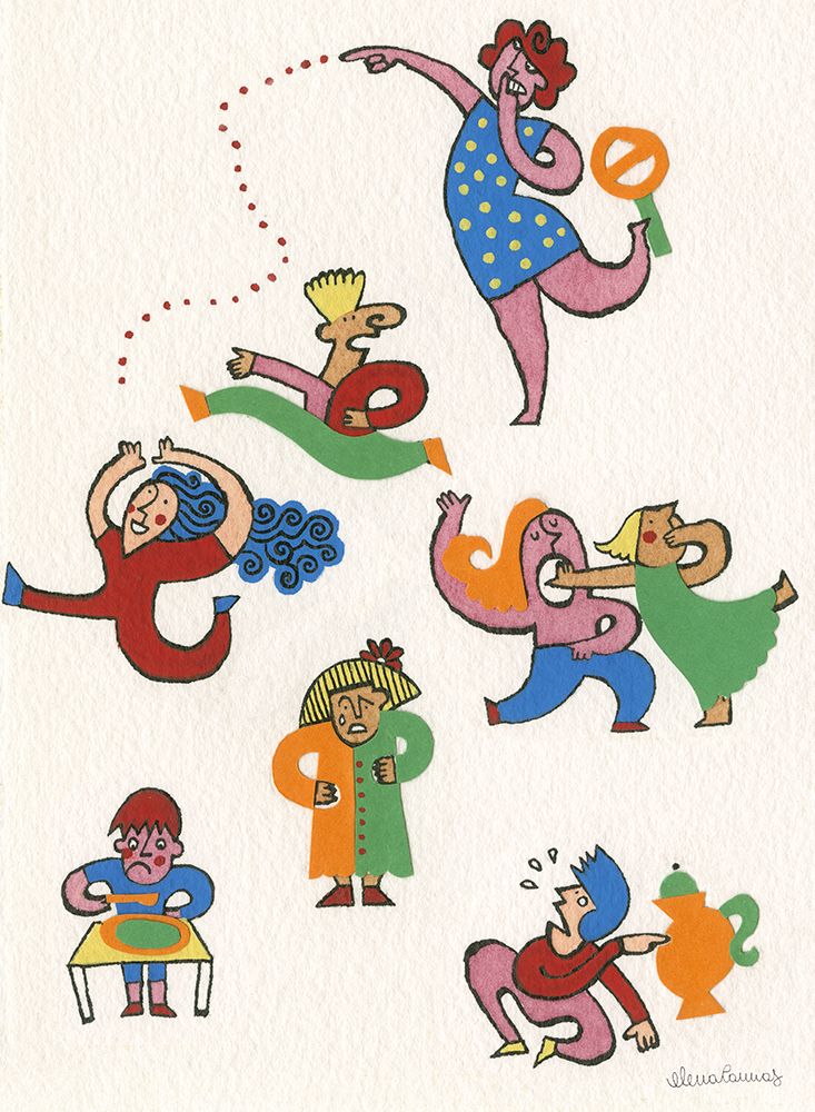 Children Eating-Playing and Dancing art print by Elena Cannas for $57.95 CAD