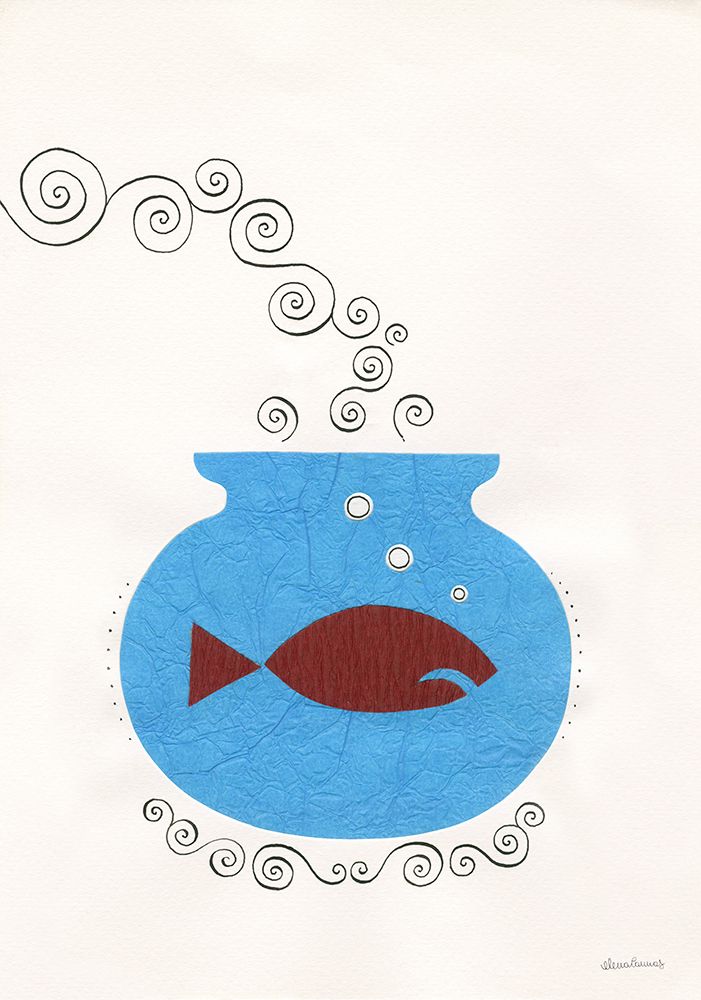 Red Fish a a glass bowl art print by Elena Cannas for $57.95 CAD