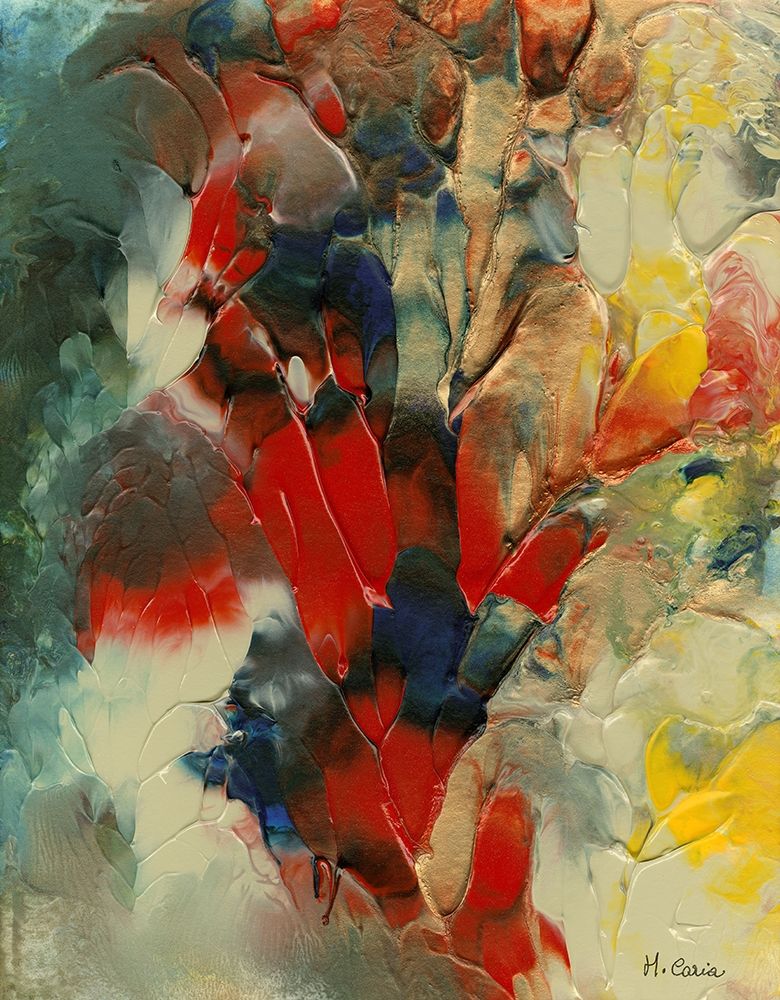 Abstract red flowers art print by Maurizia Caria for $57.95 CAD