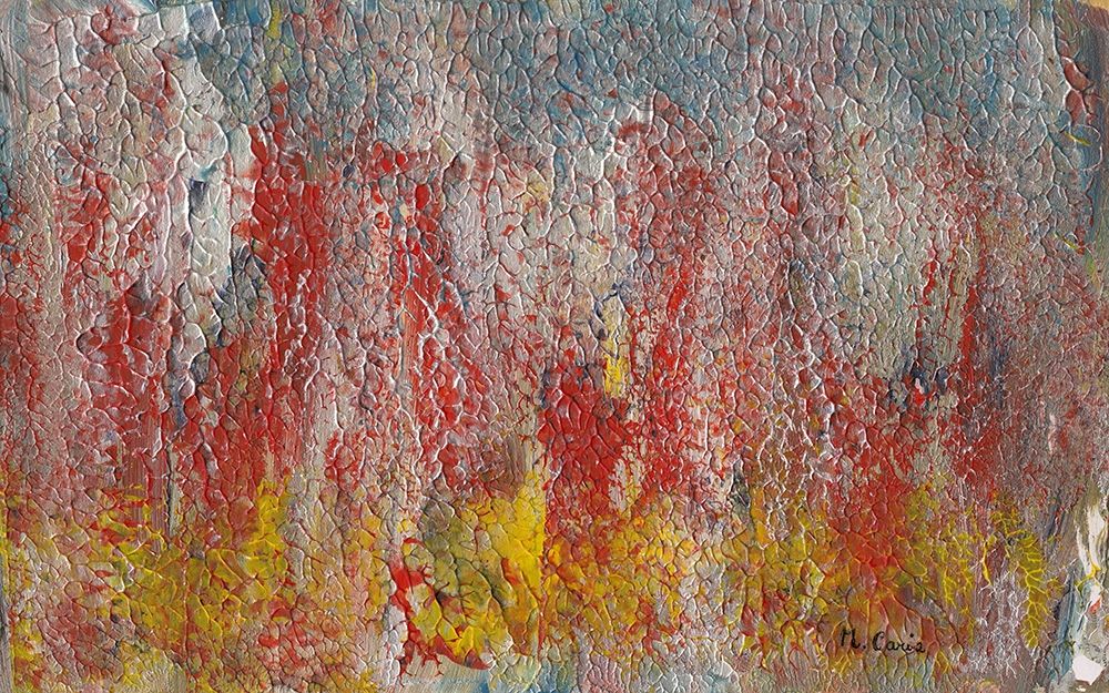 Abstract Red Yellow Relief art print by Maurizia Caria for $57.95 CAD