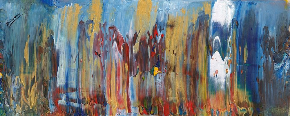 Abstract Blue Red Chaos art print by Maurizia Caria for $57.95 CAD