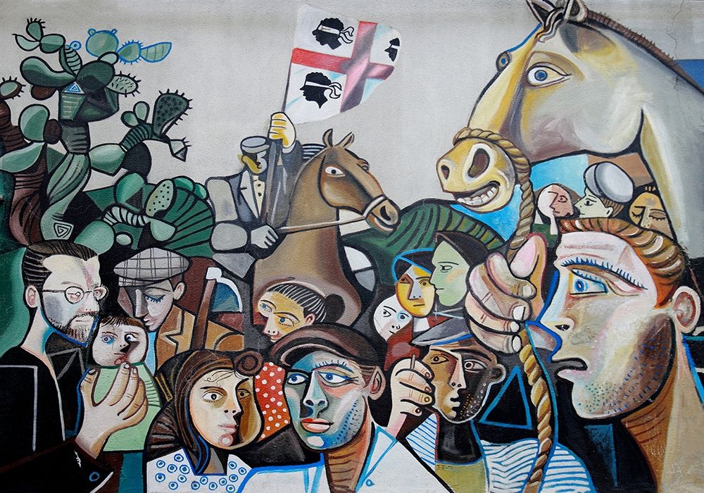 Orgosolo-sardinian-people-murals art print by Salvatore Esposito for $57.95 CAD