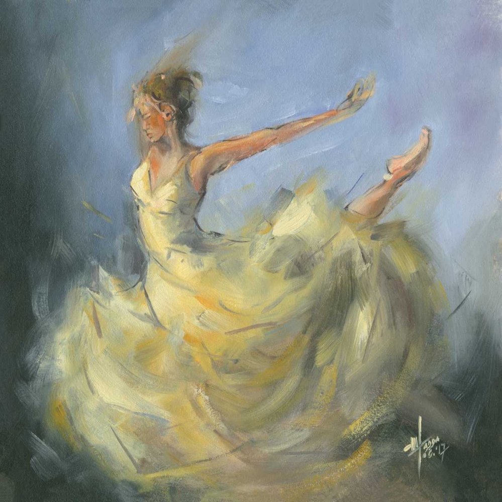 Ballerina Dancer on lilac background art print by Maria Nella Fadda for $57.95 CAD