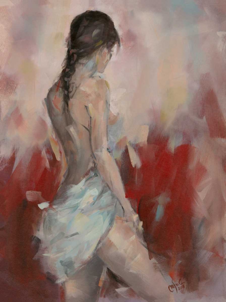 Charming Naked woman with white drape art print by Maria Nella Fadda for $57.95 CAD