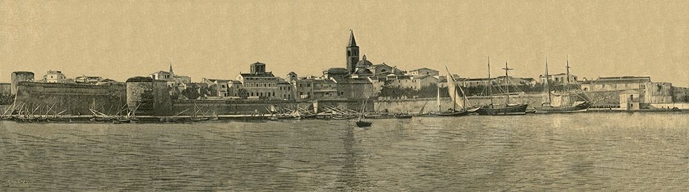 Ancient View of Mediterranean Port of Alghero in Sardinia art print by anonymous for $57.95 CAD