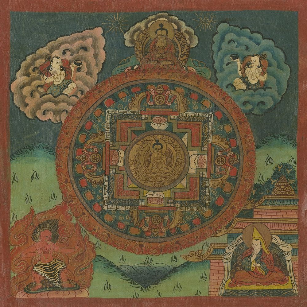 Spectacular Multicoloured Mandala with Buddha art print by anonymous for $57.95 CAD