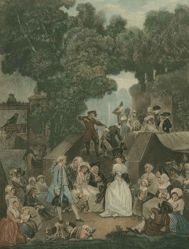 Detail Eighteenth Century Party in the Garden of the french Castle art print by anonymous for $57.95 CAD