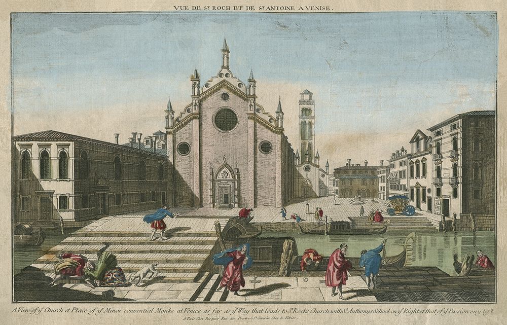 Ancient View on Old Minor Church Palace in Venice crop art print by anonymous for $57.95 CAD