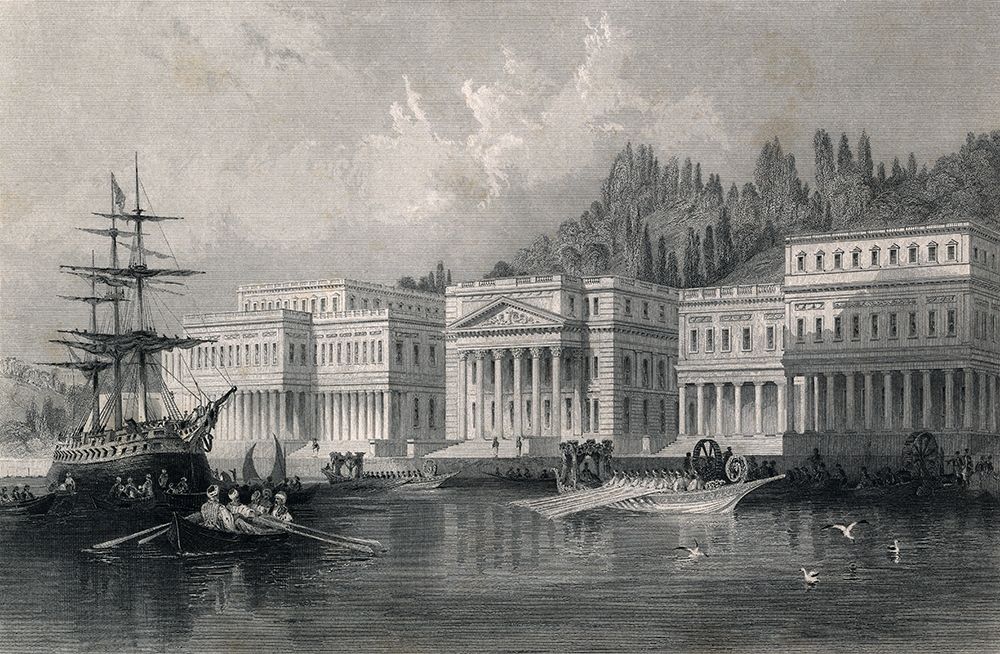 Ancient View on Sultan Mahmoud Papalce on Bosphorus art print by anonymous for $57.95 CAD