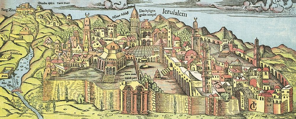 Ancient View of Jerusalem city art print by anonymous for $57.95 CAD