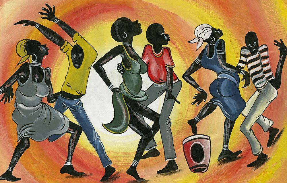 Multicoloured African Dance art print by anonymous for $57.95 CAD