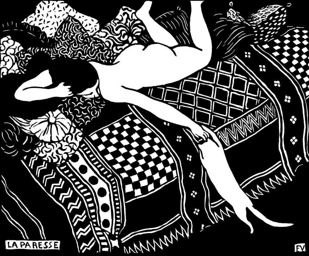 Naked girl with cat art print by anonymous for $57.95 CAD