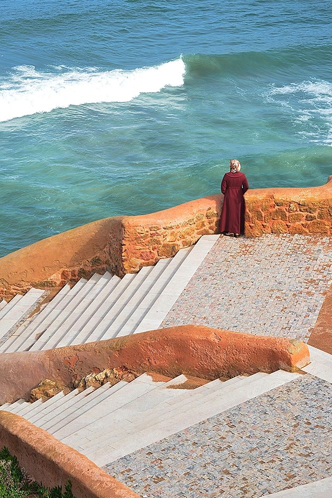 Woman, Stairs, and Sea art print by anonymous for $57.95 CAD